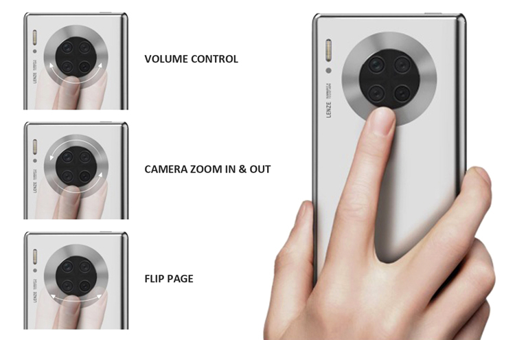 Huawei предлагает окружить тыльную камеру смартфона сенсорным дисплеем